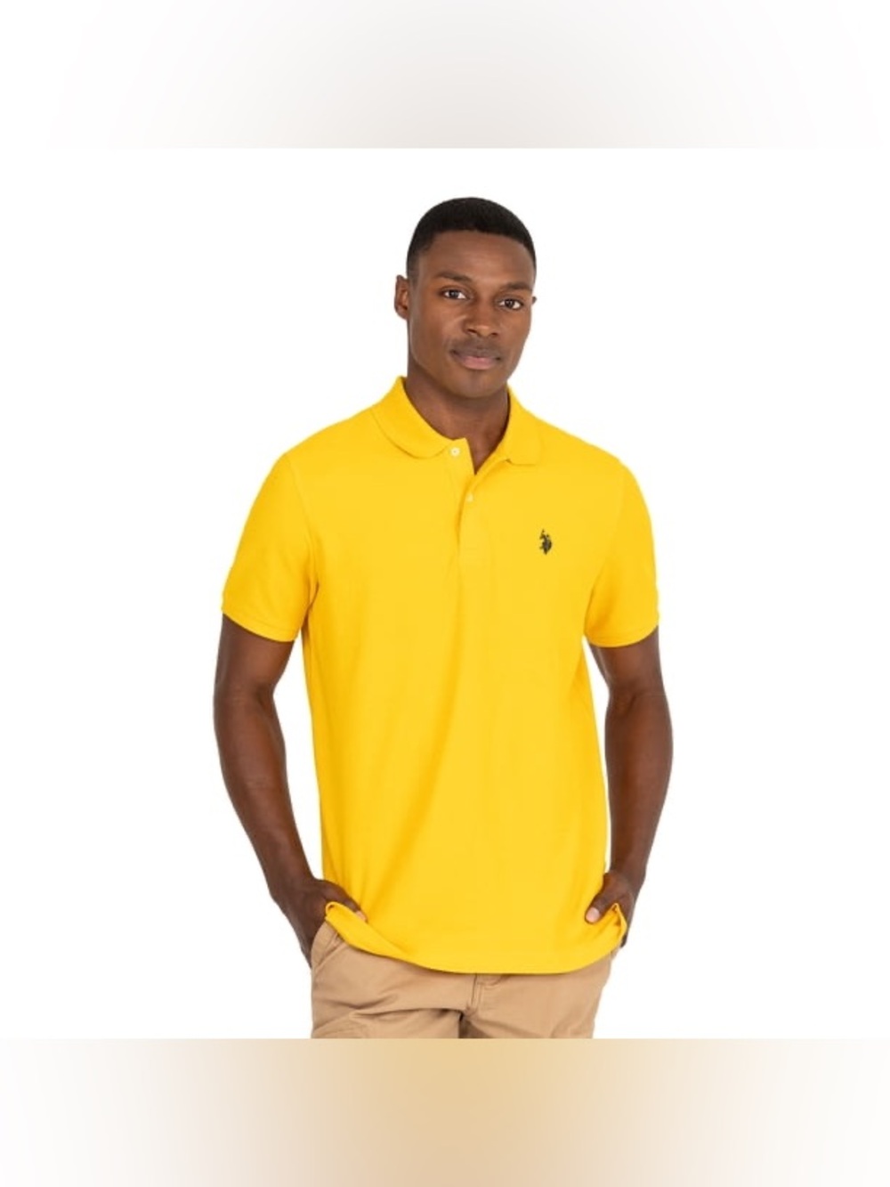 Small bright yellow U.S. Polo Assn. polo shirt